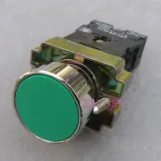 Green sign Self Locking Push Button Switch Normally Open Contact Block