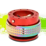 NRG SRK-210RD-MC STEERING WHEEL QUICK RELEASE KIT GEN 2.1 RED/NEO CHROME RING