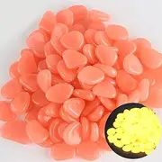 500Pcs Glow in The Dark Rocks, Luminous Pebbles Glow Stones for Outdoor Decor,Luminous Stones Glow Gravel Rocks Decorative Stones for Fish Aquarium Garden Walkway (Color : Orange 1)