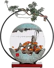 Indoor Desktop Environment Tabletop Fountain Indoor Outdoor Waterfall Fountain with LED Light - Creative Water Fish Tank Ornaments Home Decor for Office Bedroom Relaxation Desktop Environment Waterfal