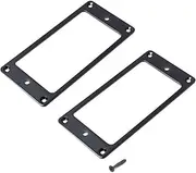 Metal Humbucker Pickup Mounting Ring Set for Gibson Les Paul, PRS, Epiphone – 2Pack s Replacement Covers with 12 Screws – Durable DIY Guitar/Bass Upgrade (Black)