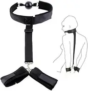 Bondage Kit Handcuffs Collar Open Mouth Gag BDSM Sex Game Toys Gifts Roleplay for Adult