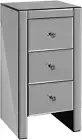 Bedside Table Grey Mirrored Bed Side Tables Storage Small Narrow Desk Chest of D