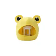 Catzon Plush Frog Hat Cap Frog Ears Costume Halloween Animal Hats Cosplay Party Costume Accessories for Kids Adults -Yellow