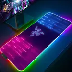 雷蛇RGB發光滑鼠墊超大遊戲電競辦公室電腦鍵盤墊可水洗炫彩桌墊