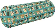 Bed Bolster Pillow Neck Roll Pillow Small Round Pillows Decorative Throw Pillows Cylinder Throw Pillow Round Pillow Cases with Zipper Dogs Heads