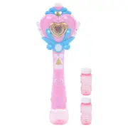 Kids Bubble Blower Wand Automatic Electric Light Up Bubble Blower Wand with Music for Children Pink