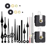 2 Pieces Silent Clock Movement Mechanism Long and Short Shaft with 6 Differen...