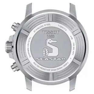 【TISSOT 天梭】官方授權 水鬼 Seastar 1000 海洋之星潛水石英三眼計時手錶 送行動電源(T1204171708101)