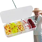 Realistic Waxworm Soft Maggot Bait, 125 Pieces, Artificial Freshwater / Saltwater Bait, Trout/Sea Fishing, Durable PVC Panfish Bait Kit, Realistic Worm Soft Magno Bait