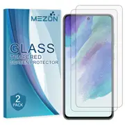 [2 Pack] Samsung Galaxy S21 FE 5G Tempered Glass Crystal Clear Premium 9H HD Screen Protector by MEZON – Case Friendly, Shock Absorption (S21 FE, 9H) – FREE EXPRESS