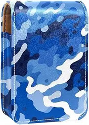 Makeup Organizer,Makeup Lipstick Case for Outside Mini Bag Travel Cosmetic Pouch,Abstract Blue Camoflage