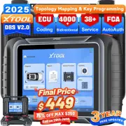 XTOOL D8S V2.0 Car Bidirectional OBD2 Scanner ECU Coding Key Programmer Topology
