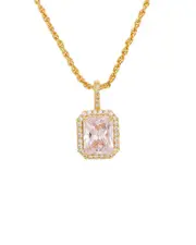 Savvy Cie 18K Plated CZ Large Pendant Necklace