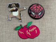 Iron On patches for Clothes Jacket Craft Embroidery Sequins Lot of 3