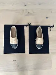 SET of 2 NEW AUTH CHANEL BLACK DRAWSTRING DUST BAG 4 SLG SHOES 10" x 13.75"