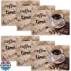 Vintage Coffee Placemats Set of 6 Brown Chocolate Imitation Linen Placemat Co