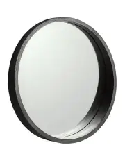 [Furb] Wooden Wall Round Mirror 80cm in Black