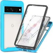 [XINNI] Case for Google Pixel 8 Pro, 360° Shockproof Full Body Protective Case with Integrated Screen Protector, Light Blue