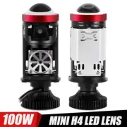 2X H4 Bi-LED Mini Projector Lens Hi/Lo Headlight Bulbs 100W 50000LM 6000K Bright (for: Mini)