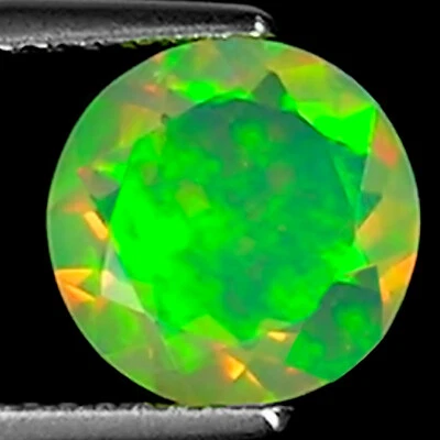 1.40 Ct Natural Ethiopian Faceted Opal Gemstone Multi Color Round Cut