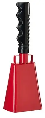Red COW BELL Noisemaker Football Game Sports Events Parties Wedding w Big Handle