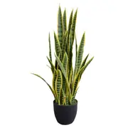 Artificial (faux) Mother in Law Tongue / Yellow Tongue Snake Plant UV Resistant 100CM