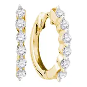 1/4CT-Diamond FASHION HIGH HOOPS EARRING