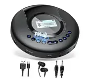 CD Player Portable , Portable CD Player Bluetooth with FM Radio, 2000mAh Black
