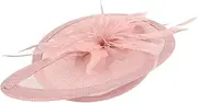 [VICASKY] Tea Party Fascinator Headband for Women Elegant Mesh Veil Headpiece for Weddings Cocktail Events and Church Fashionable Flapper Style Accessory Blush