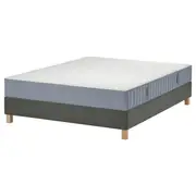 LYNGÖR divan bed, Valevåg firm/light blue dark grey, Double