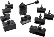 10Pcs OXA Wedge Type Quick Change Tool Post 250-000 Set Plus 2 extra 250-001 & 2 extra 250-002 Lathe Holders for For Mini Lathe 6-9" Swing Steel Material