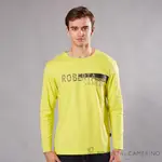ROBERTA諾貝達 台灣製 舒適圓領彈性長袖POLO棉衫 螢光黃