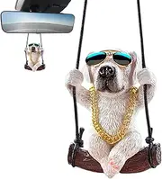 Dog Rear View Mirror Accessories - Dog Figurine Rear View Mirror Decor | Car Interior Accessories for Truck Van RV Sedan Bedroom Home