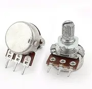 2 (Potentiometer) Pcs 10K ohm 3 Terminals 6mm Shaft Rotary Linear (37ry332qf661) Taper Potentiometers