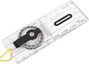 AIMALL Pocket Navigation Compass with Map Reading Magnifier, Base Plate, and Neck Strap, for Hiking, Camping, Orienteering, and Outdoor Activities