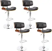 Artiss 4X Bar Stools Kitchen Dining Chairs Gas Lift Stool Leather Black
