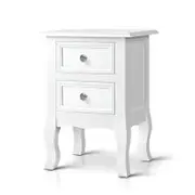 Artiss White 2 Drawer Bedside Table
