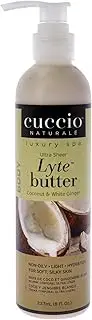 Cuccio Naturale Lyte Ultra-Sheer Body Butter - Replenishing Scented Moisturizing Cream - Deep Hydration To Repair Dry Skin - All Natural, Cruelty-Free Formula - Coconut And White Ginger - 237 ML
