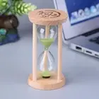 Wooden Sand Clock 3 Minutes Hourglass Sandglass Kid Toothbrush Timer(Green)