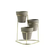 Mini Trio Plant Stand Nordic Flower Succulent Pot With Metal Decor Baskets Pots Window Boxes