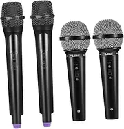 TOYANDONA Realistic Microphone Props Set 4 Boys and Girls Toys Plastic Microphones for Performance Stage Parties Develop Confidence in Children