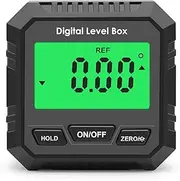 Oimzzr Digital Inclinometer Protractor/Inclinometer/Level 3 in 1 Angle Finder Angle Meter/Bevel Gauge 90° Gauge Digital Level Box for 4 X 90 Degree Measuring Black Without Bubbles