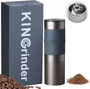 KINGrinder K0 Iron Grey Manual Hand Coffee Grinder 140 Adjustable Grind Settings for French Press, Drip with Assembly Consistency Stainless Steel Conical Burr Mill, 25g Capacity