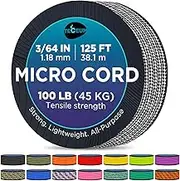 TECEUM Micro Paracord – Urban Camo – 1.18 mm x 125 ft – Micro Utility Cord – Thin Braided Paracord Rope Nylon Polyester – Wind Chime Replacement – Survival Strong String 1607mc