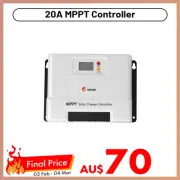 SRNE MPPT Solar Charge Controller 20A 12V/24V Lithium Battery LCD Display
