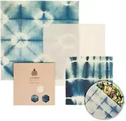 SuperBee Wax Wraps Reusable Beeswax Wraps for Food, Zero Waste Food Wraps, Set of 3, Small, Medium and Large – BeeIndigo