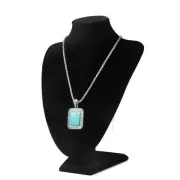 Velvet Necklace Jewelry Display Bust Stand - Freestanding Pendant Chain Choke...