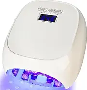 UV Light for Gel Nail, LIMEGIRL Cordless Nail Lamp with 1*Replaceable Lamp Beads, 4 Timer Settings & Touch Screen, Optional Mutes Mode & Power Control - Multifunctional Salon Use (White)
