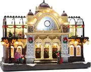 Valery Madelyn Christmas Village Decorations, 2 Levels Union Station with Lights